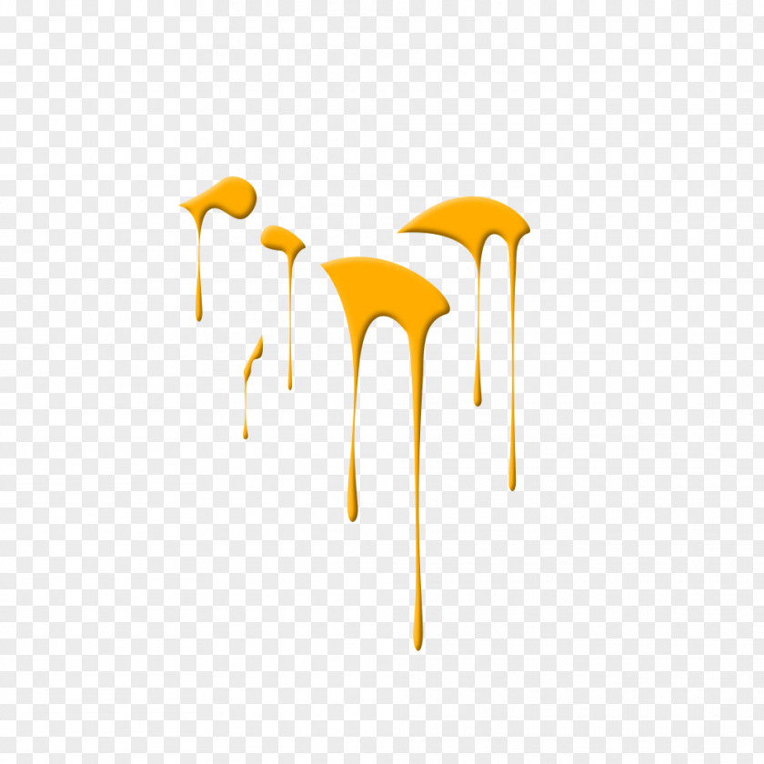 Simple Printing Material Drip Free Logo Yellow Font PNG