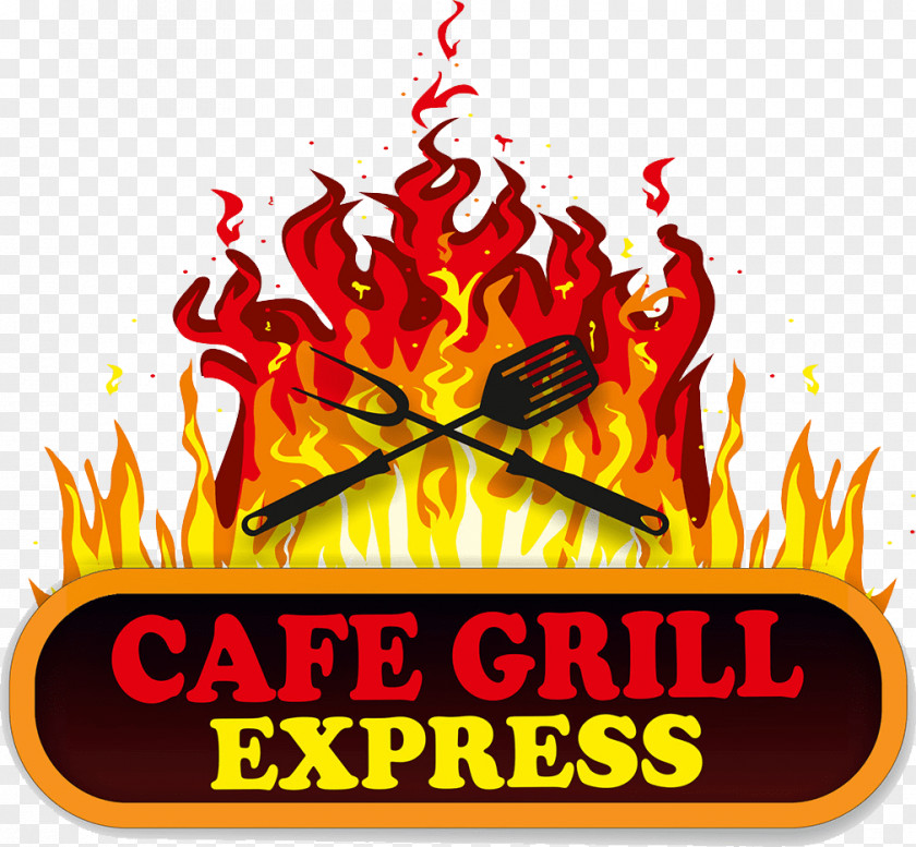 Barbecue Cafe Logo Flame PNG