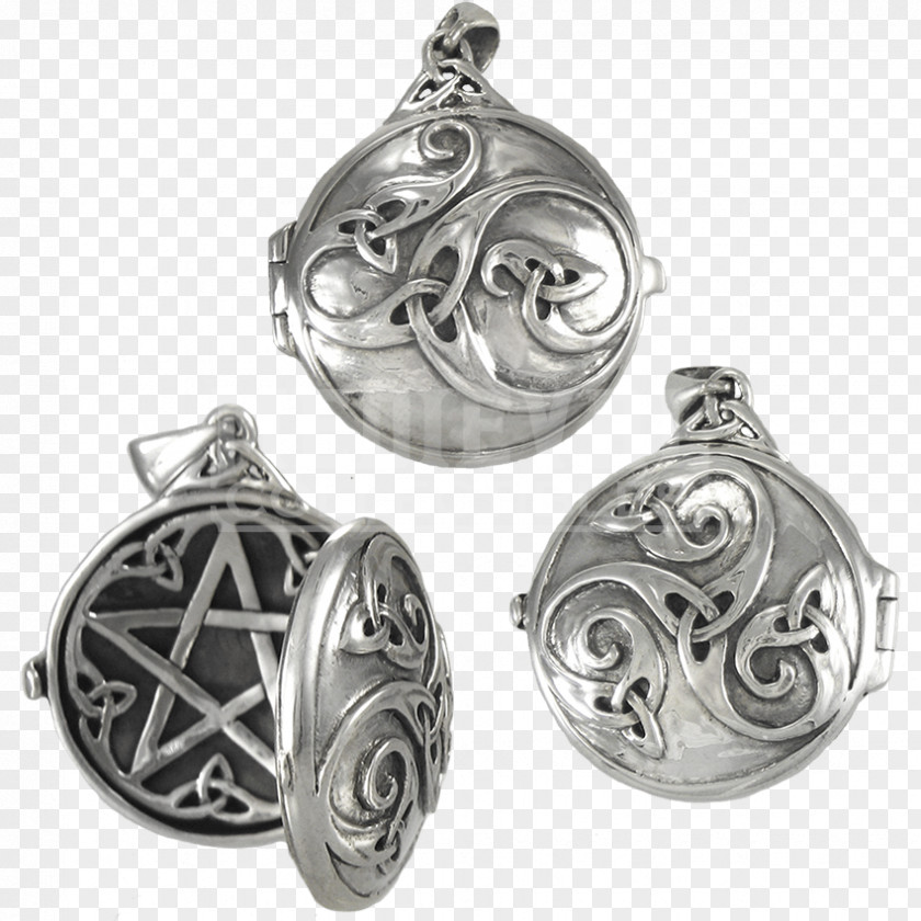 Silver Locket Earring Sterling Celtic Knot PNG