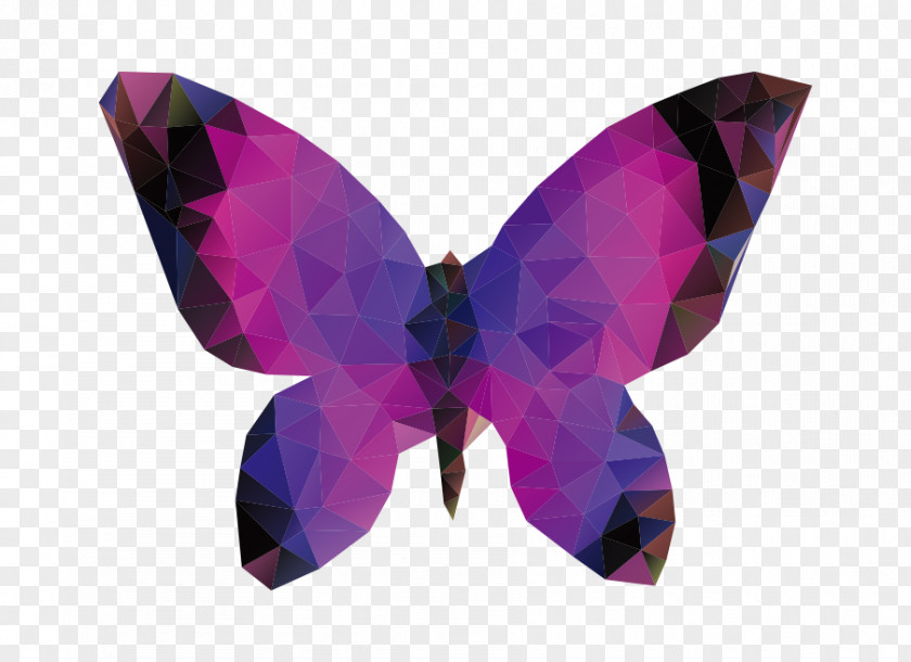 Triangle Butterfly Collage Creative Polygon Illustration PNG