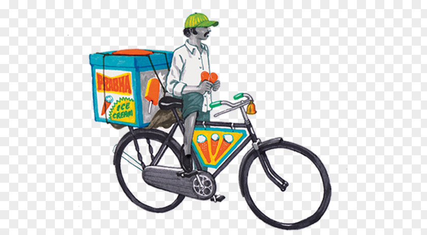 Cartoon Hawker Riding A Bike Bombay Duck Designs Bicycle Mumbai Illustrator Illustration PNG