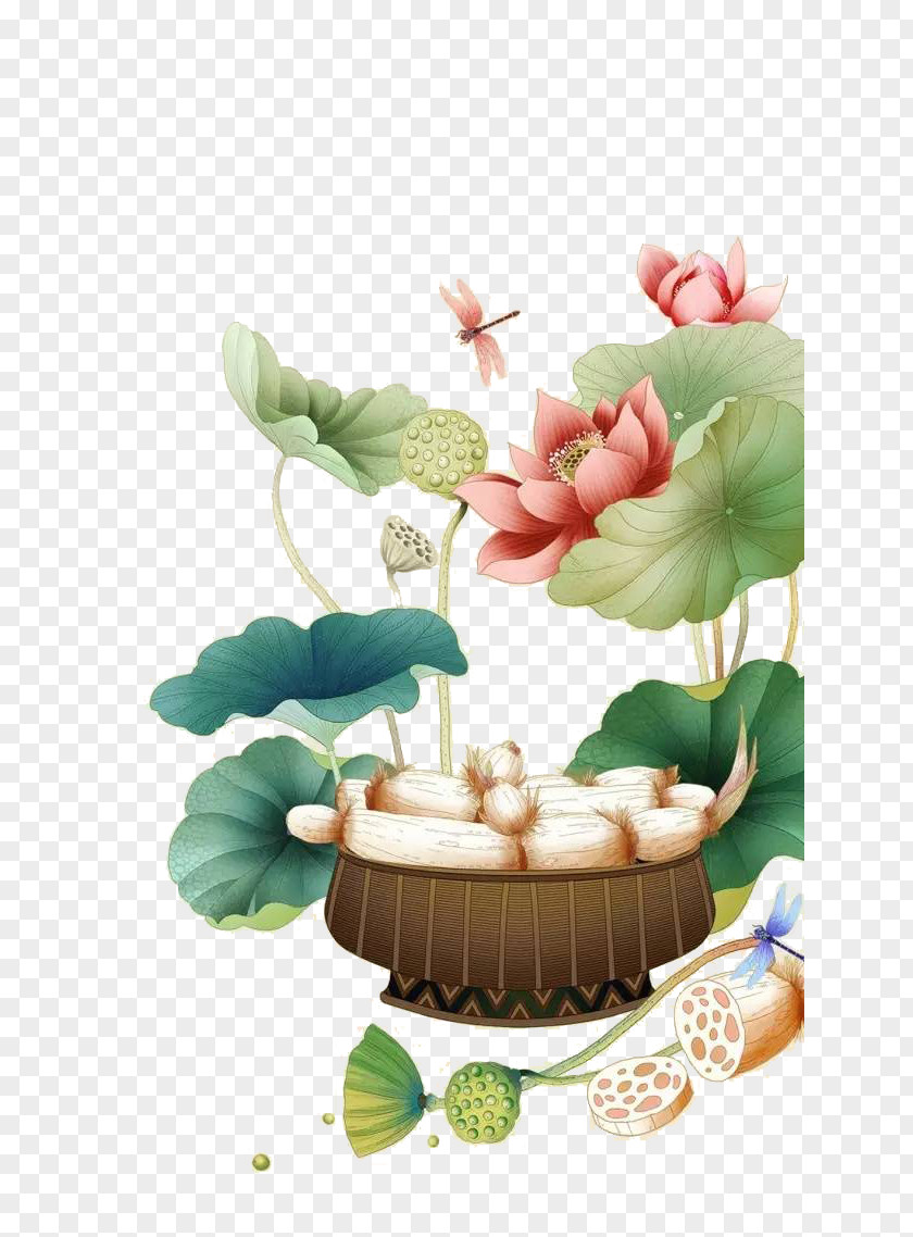 Chinese Style Lotus Creative Calendar Nelumbo Nucifera Root PNG