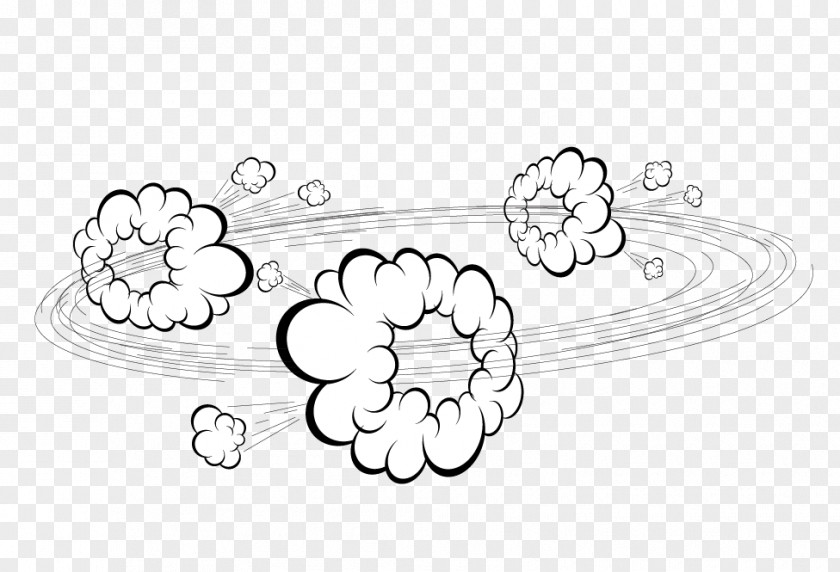 Dust Explosion Cartoon Cloud Material Drawing PNG