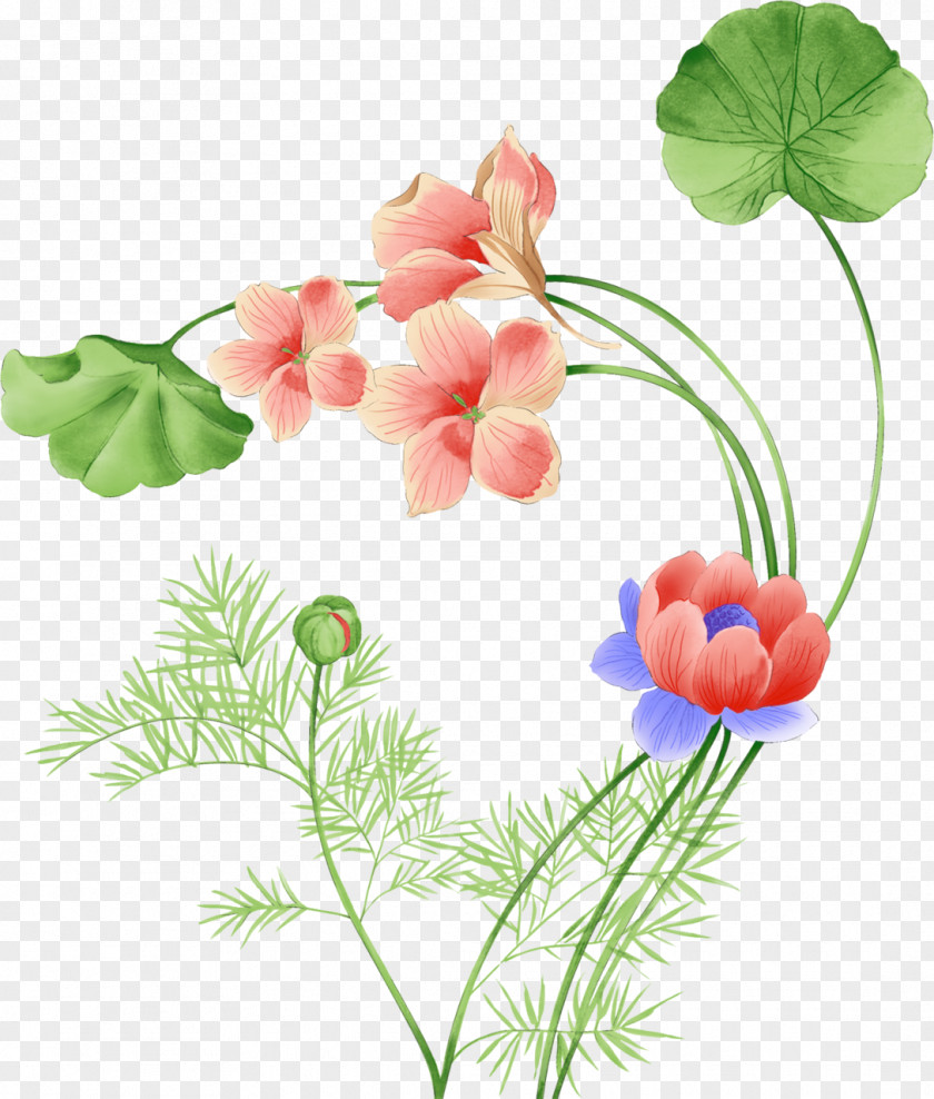 Flower Drawing Watercolor Painting Floral Design Pattern PNG