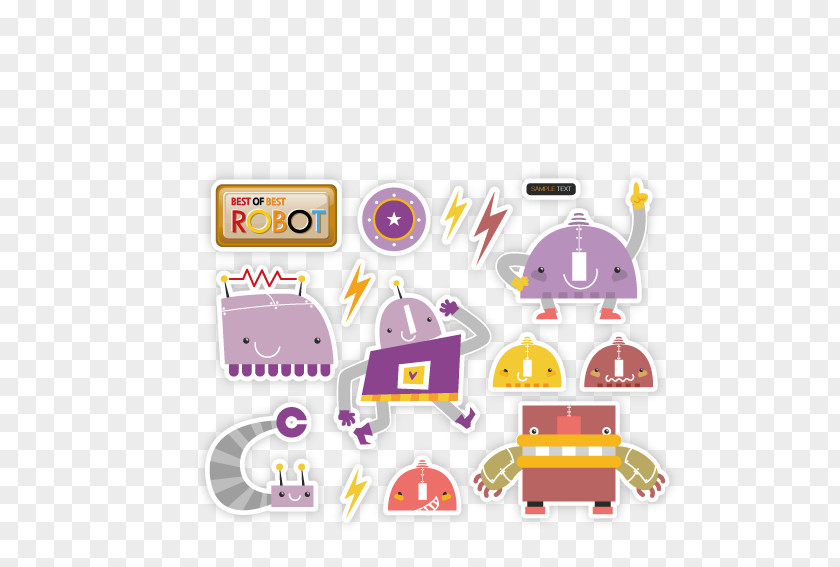 Lightning Robotics Cartoon Robot Illustration PNG