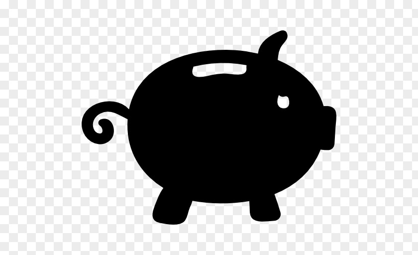 Piggy Bank Black Silhouette Snout Clip Art PNG