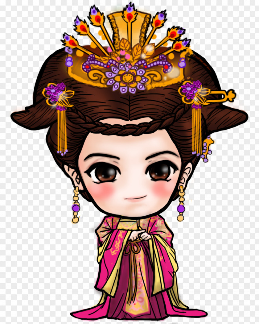 Purple Geisha Headgear Clip Art PNG