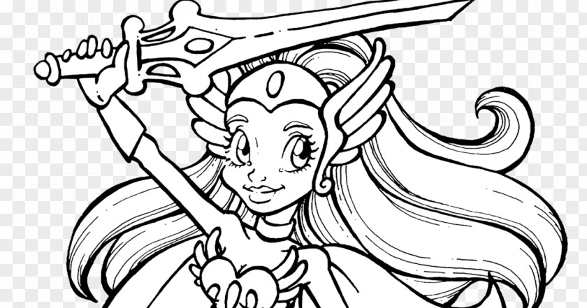 She Ra Homo Sapiens Line Art Drawing Cartoon Character PNG