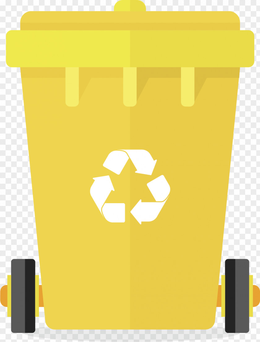 Yellow Trash Can Paper Waste Container Logo PNG