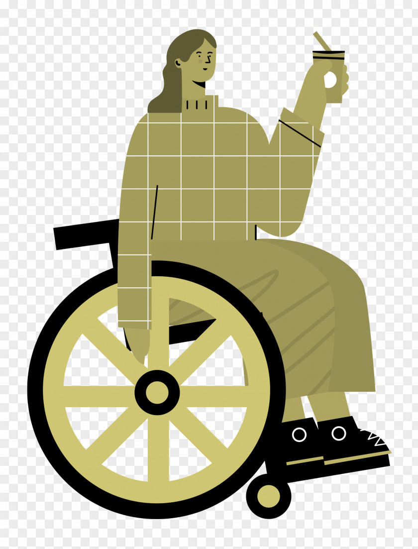 Sitting On Wheelchair Woman Lady PNG