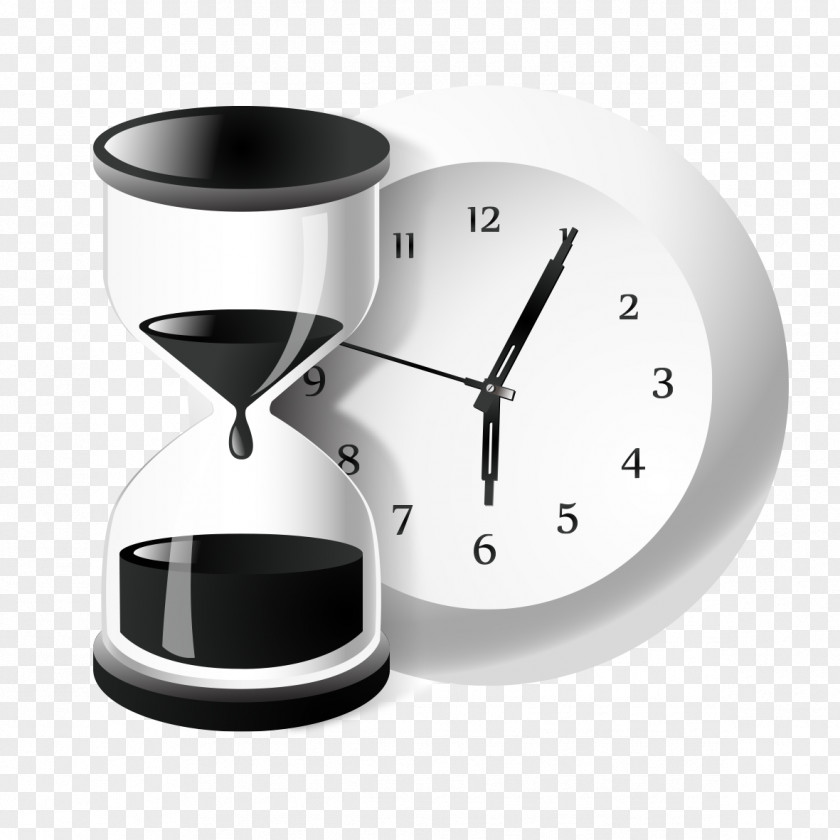 Black And White Pattern Time Clip Art PNG