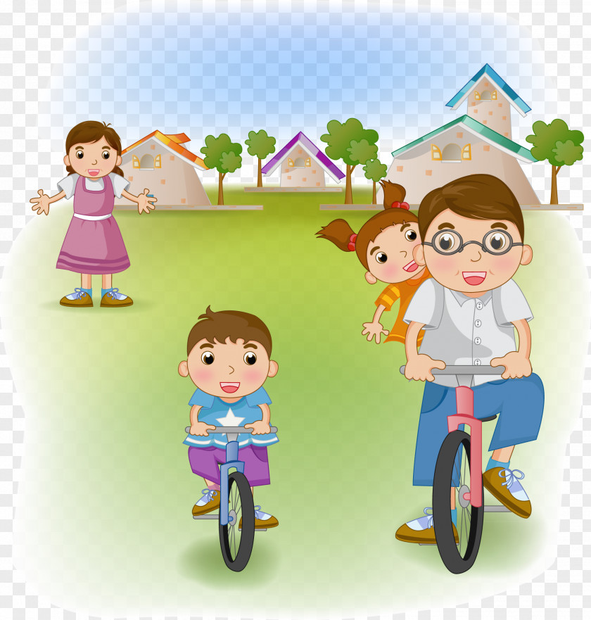 Happy Family Of Four Fotosearch Illustration PNG