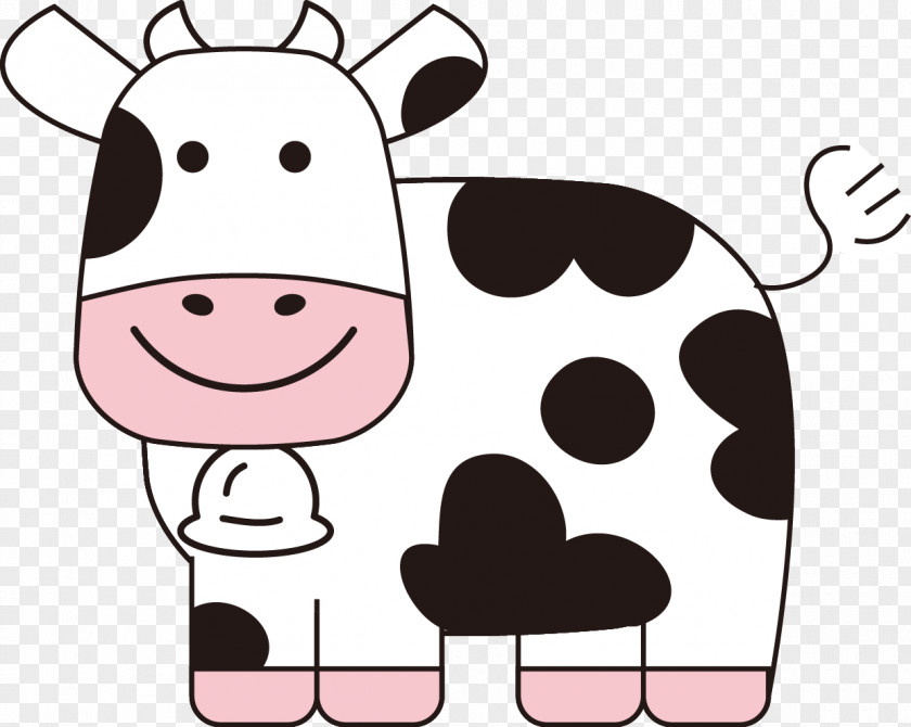 Cute Cartoon Cow Black And White PNG