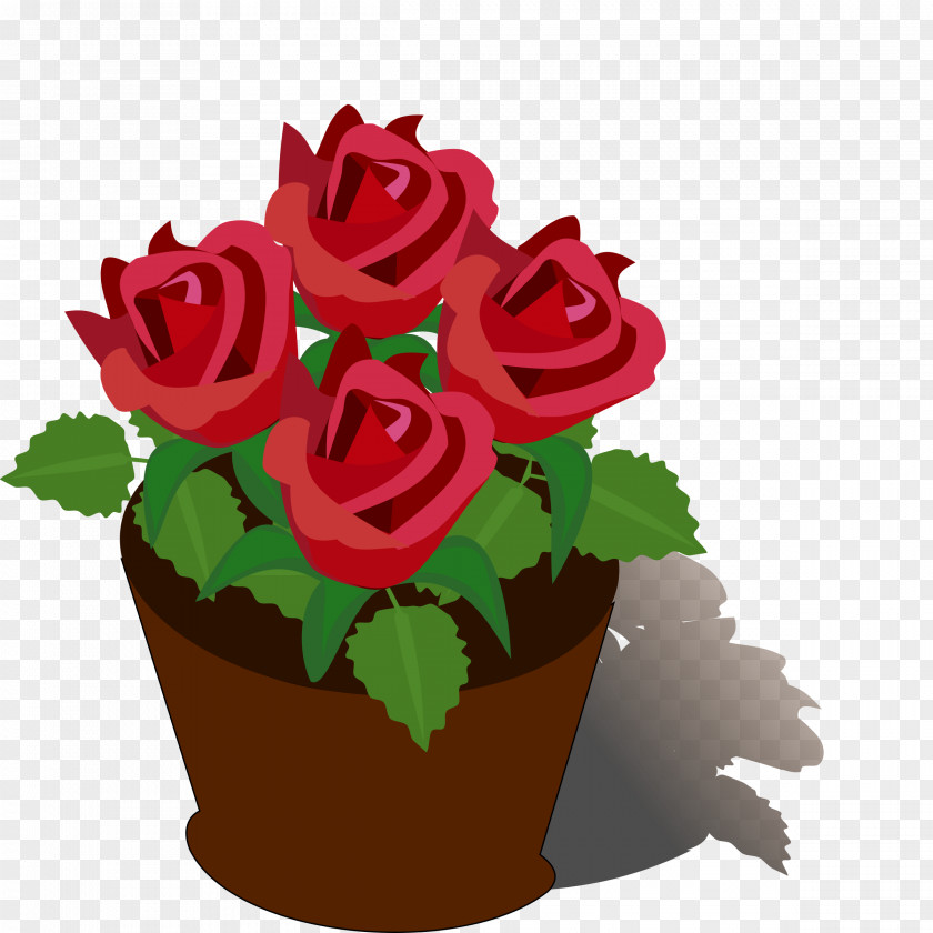 Gif Flowerpot Garden Roses Clip Art PNG
