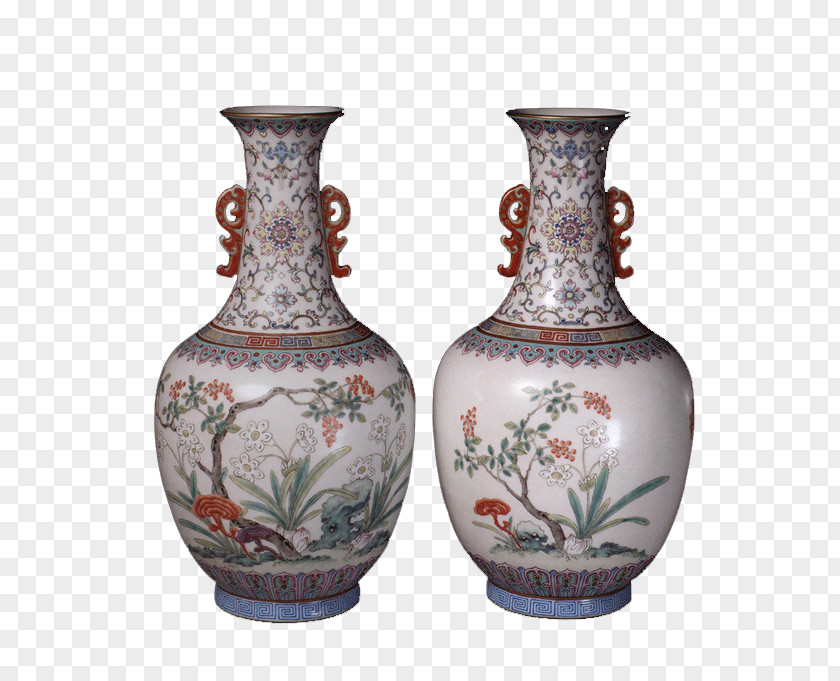 One Pair Of Vases Vase Porcelain Ceramic Computer File PNG