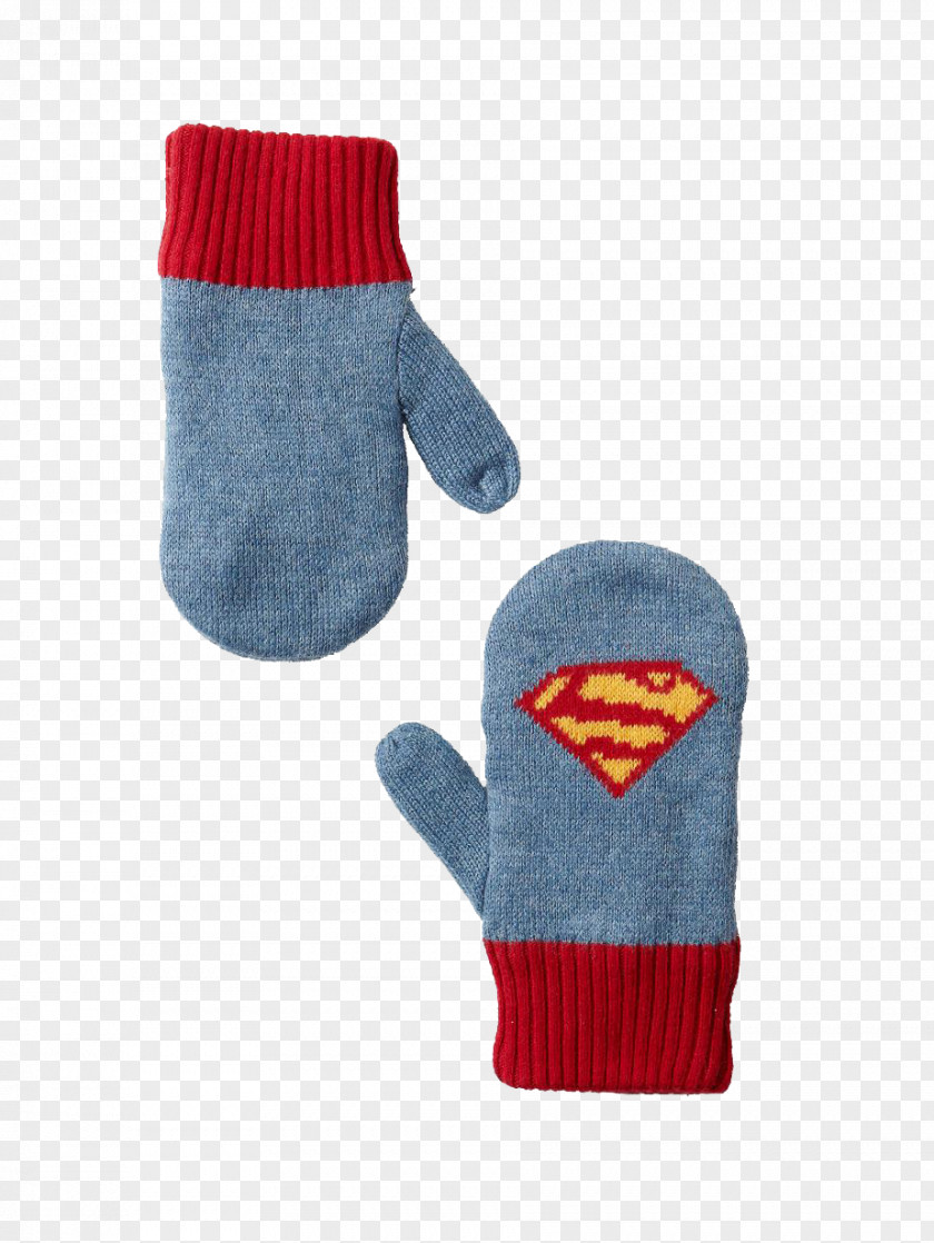 Superman Logo Gloves Glove Slipper Knitting PNG