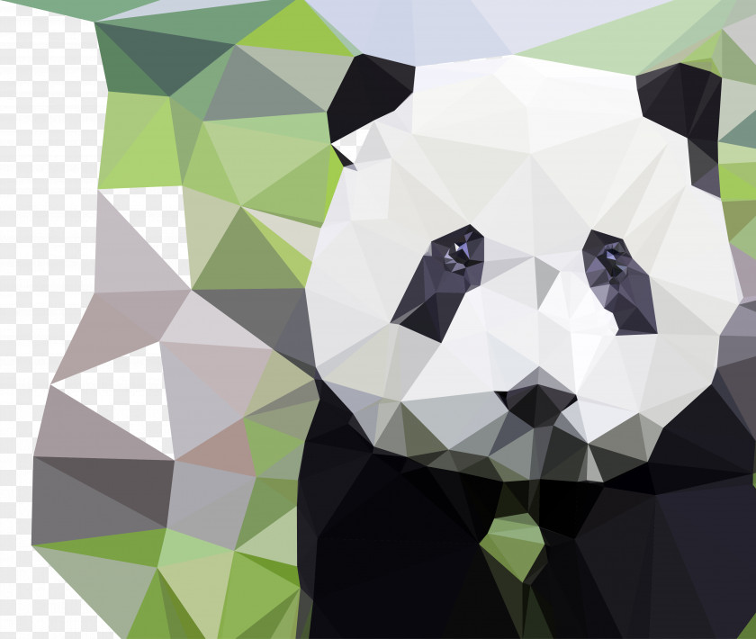 Vector Crystal Panda Removable Material Is More Than One Per Giant Bear Geometry Polygon PNG