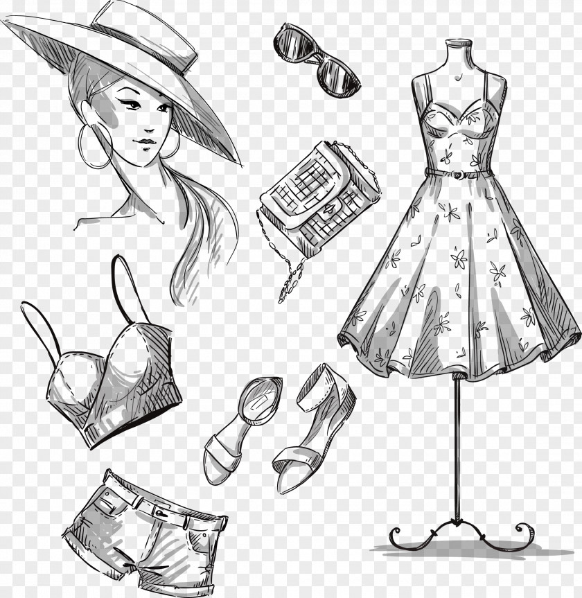 Women Clothes With A Reference Dress Stock Photography Drawing Clothing PNG