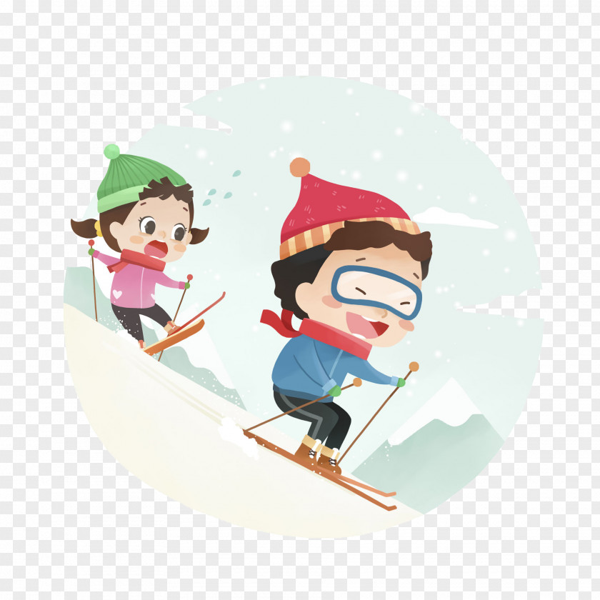 2 Children Snow Skiing Hotel Casa Morlans Child Illustration PNG