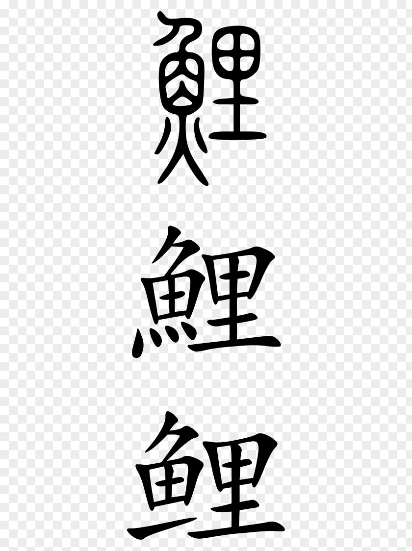 Common Carp Chinese Characters Stroke Order Written PNG