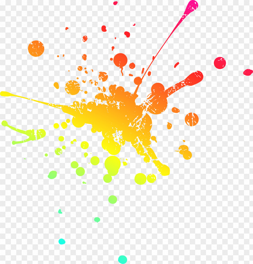 Dream Colorful Water Drop Inkstick Ink Brush PNG