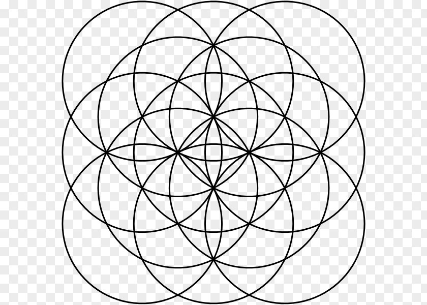 Circle Overlapping Circles Grid Vesica Piscis Angle Geometric Shape PNG