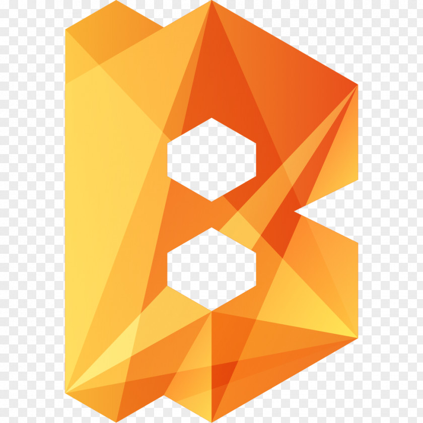 Orange Irregular Letter B X PNG