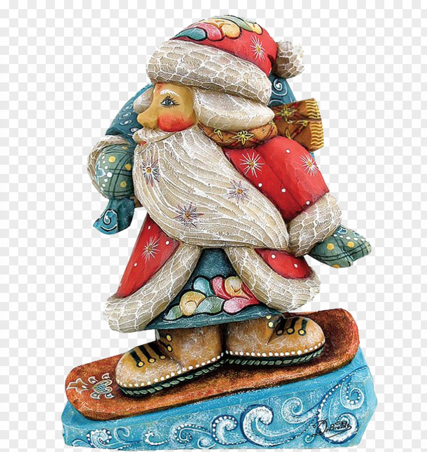 Santa Claus Ded Moroz Christmas Ornament Figurine PNG