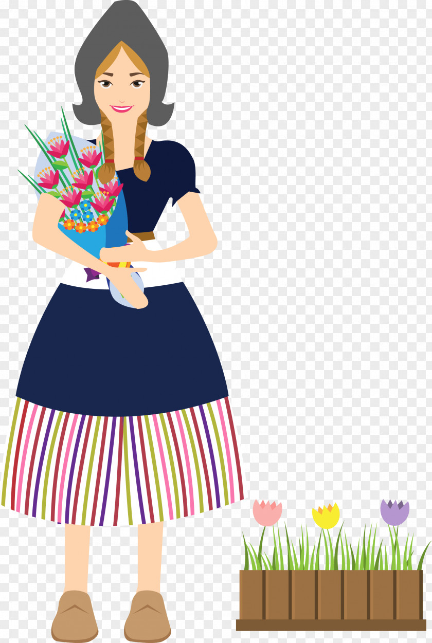 Vector Bouquet Of Woman New Zealand Cattle Illustration PNG