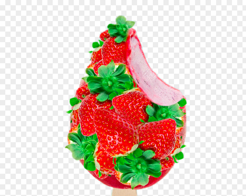 Creative Bite Of The Strawberry Ice Cream Aedmaasikas Dessert Wallpaper PNG