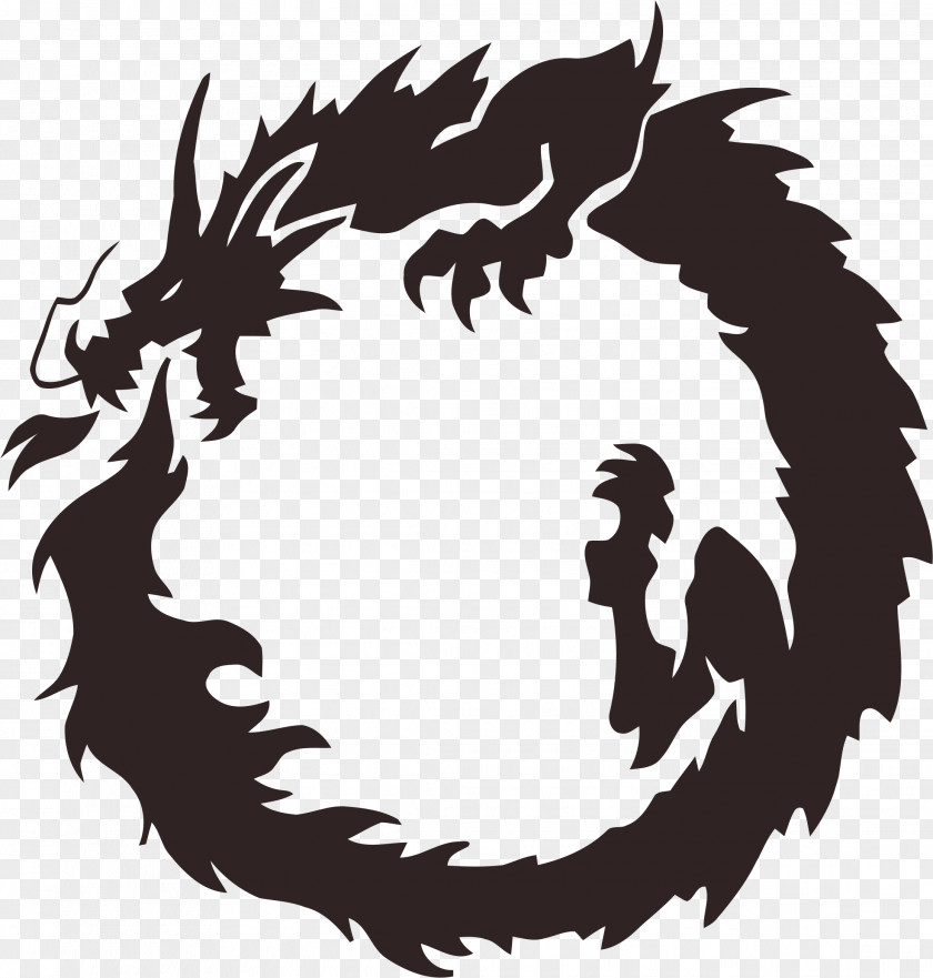 Bearded Dragon Ouroboros Chinese Japanese PNG