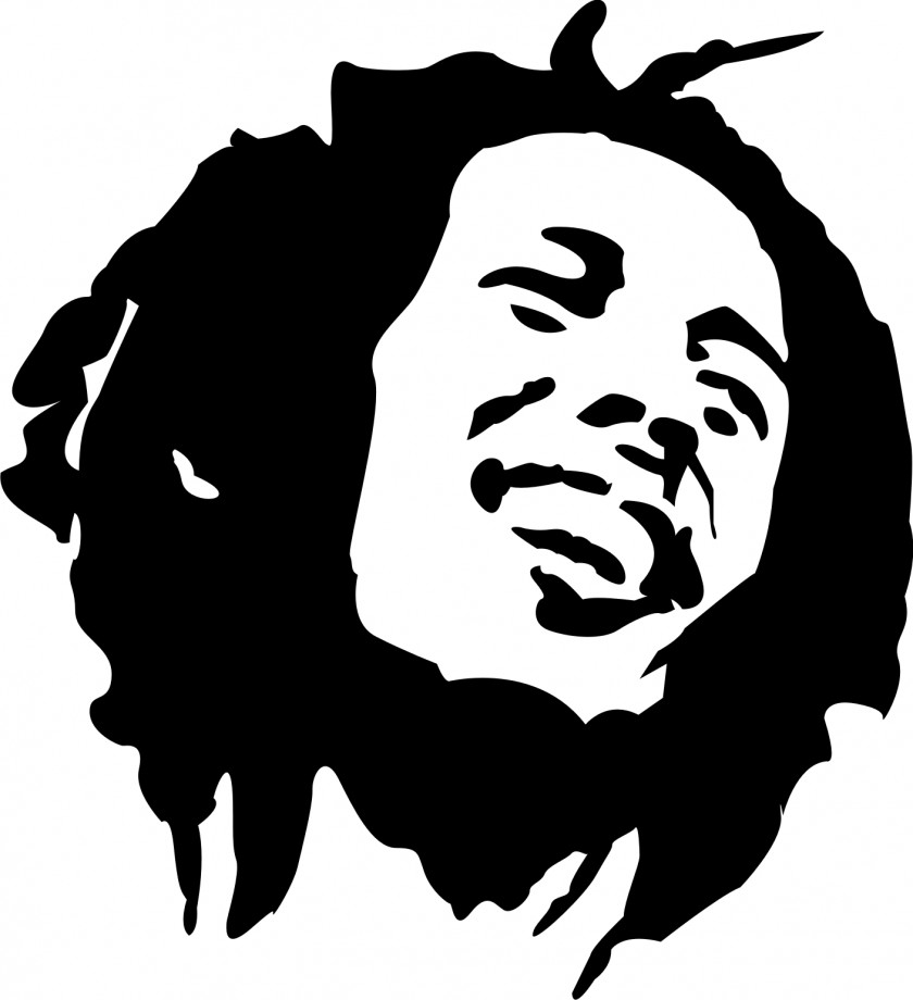 Bob Marley Silhouette Drawing Stencil PNG