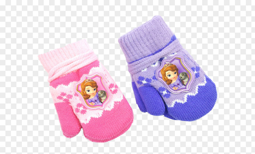 Princess Girls Gloves Slipper Glove Child Winter PNG