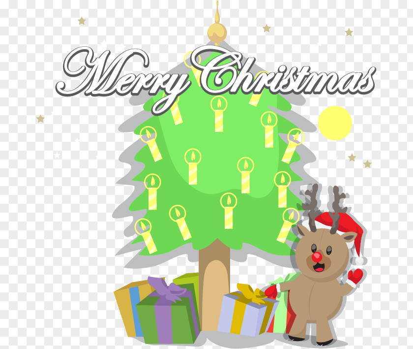 Christmas Tree Deer Vector Material Ornament PNG