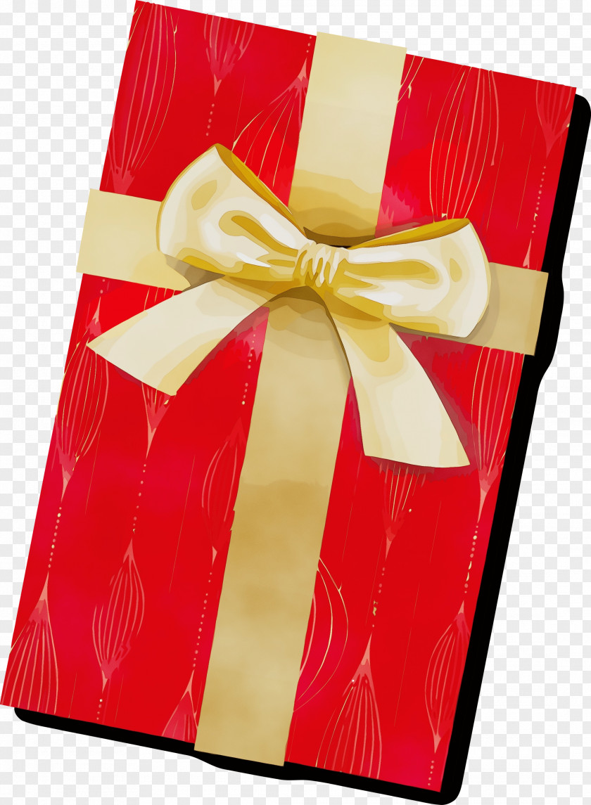 Red Gift Wrapping Yellow Present Ribbon PNG