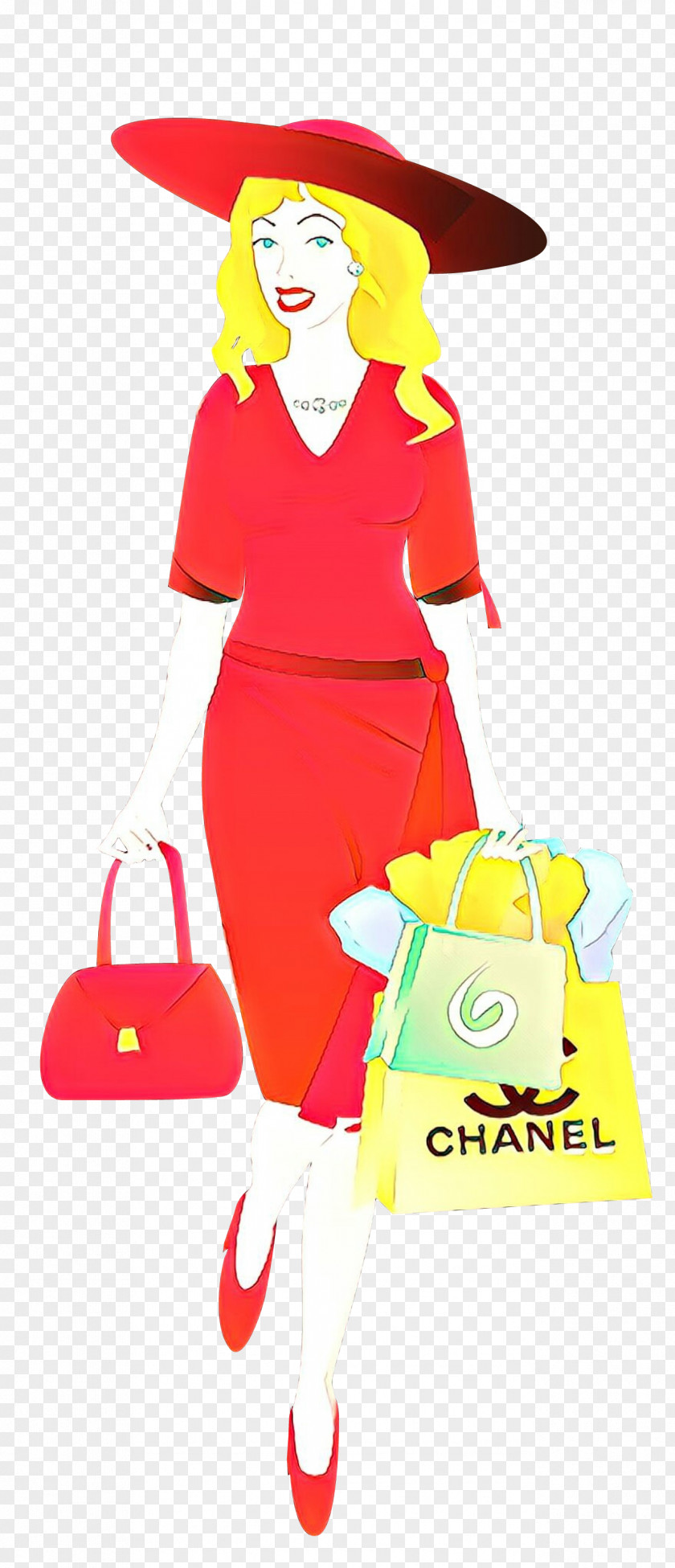 Handbag Style Yellow Red Fashion Illustration Bag Tote PNG