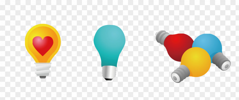 Color Hand-painted Lamp Incandescent Light Bulb PNG