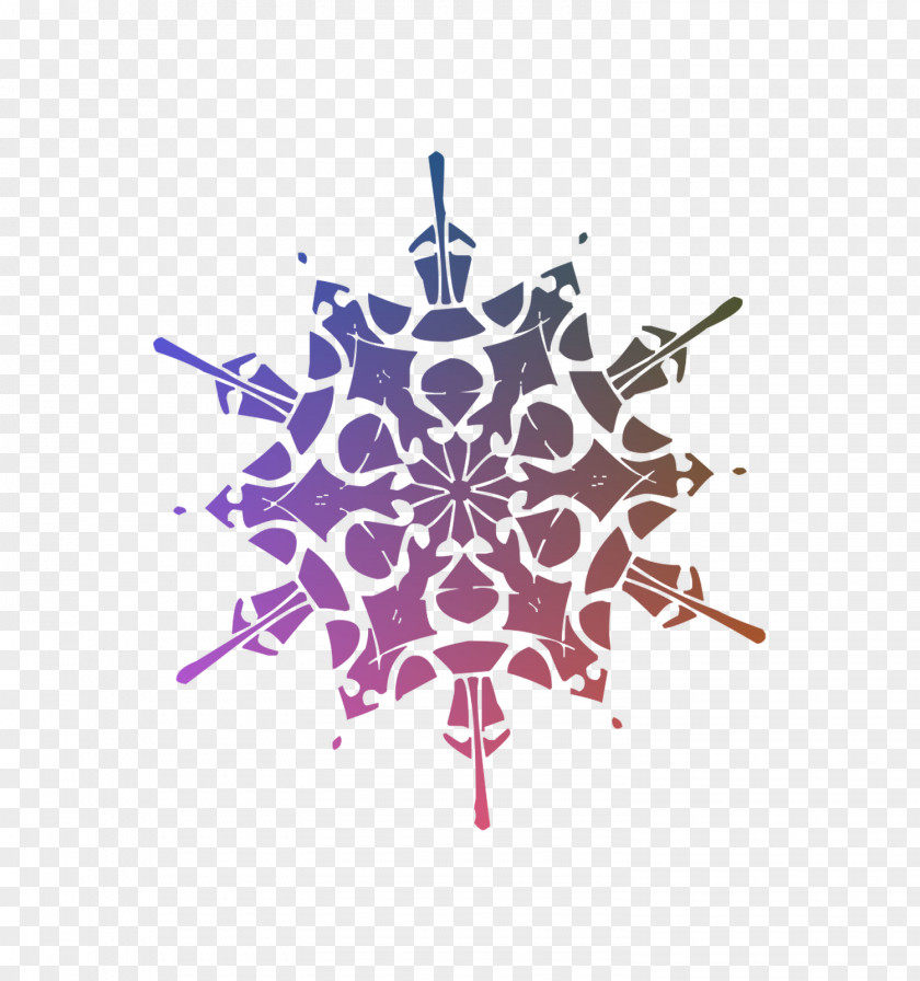 Rotational Symmetry Snowflake Pattern PNG