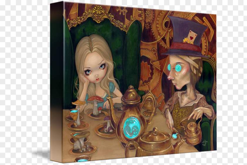 Alice In Wonderland Mad Hatter Steampunk Art Canvas PNG