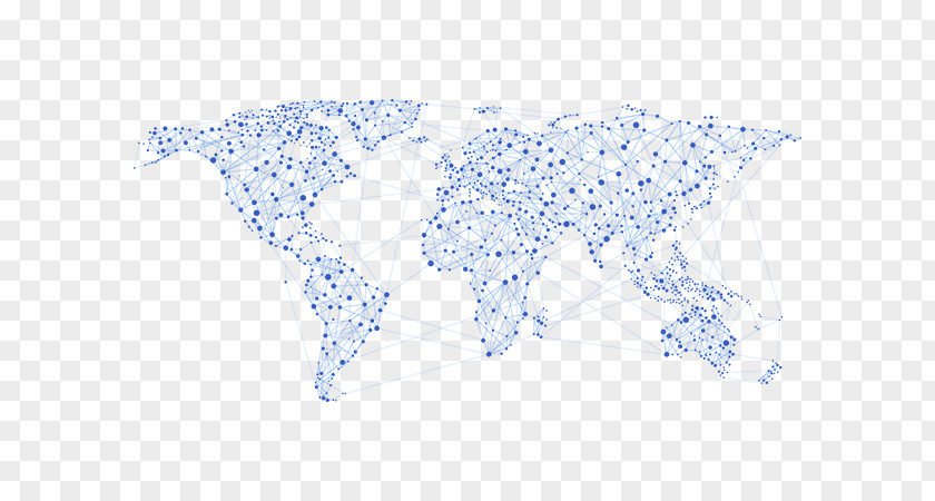 Global Network World Map Line PNG