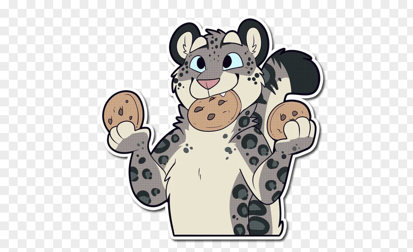 Snow Leopard Telegram Sticker Decal PNG leopard Decal, clipart PNG