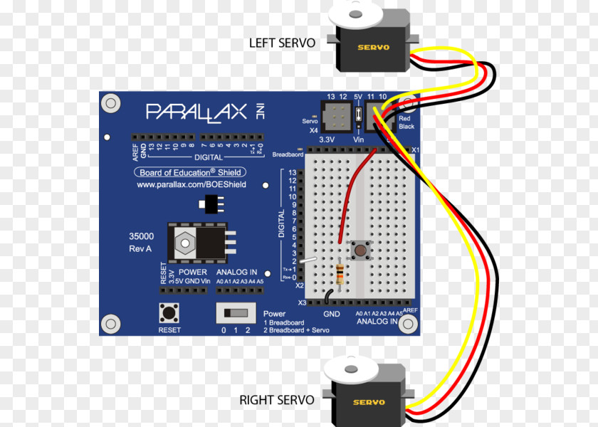 Virtual Programming Arduino Electrical Switches Servomotor Boe-Bot PNG