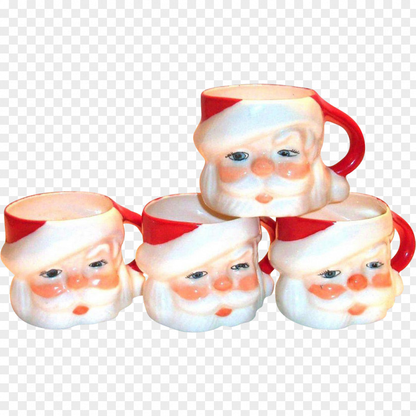 Hand-painted Baby Santa Claus Mug Christmas Ornament Ceramic PNG