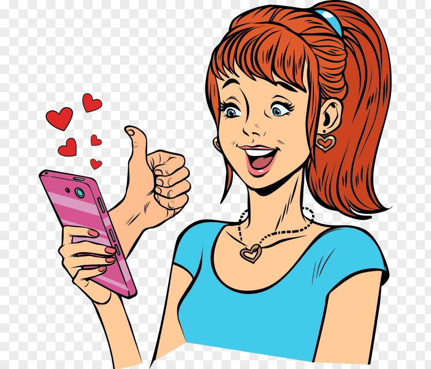 Pleased Line Art Hair Cartoon PNG