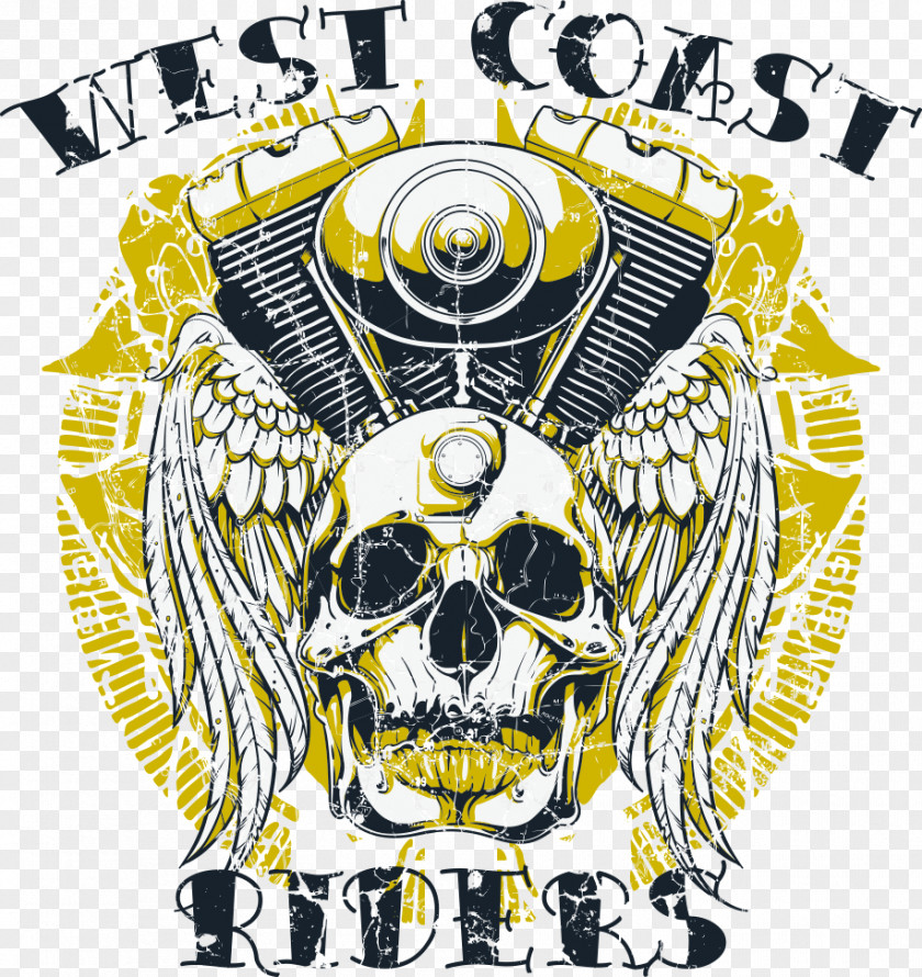 Vector Skull Print T-shirt West Coast Of The United States Stock Photography Royalty-free PNG