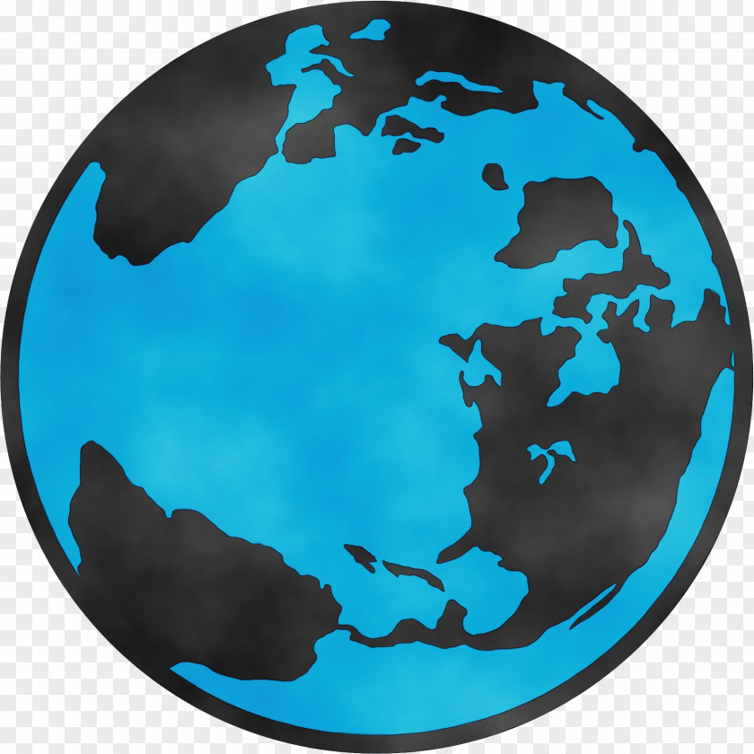Aqua Turquoise Earth Globe World PNG