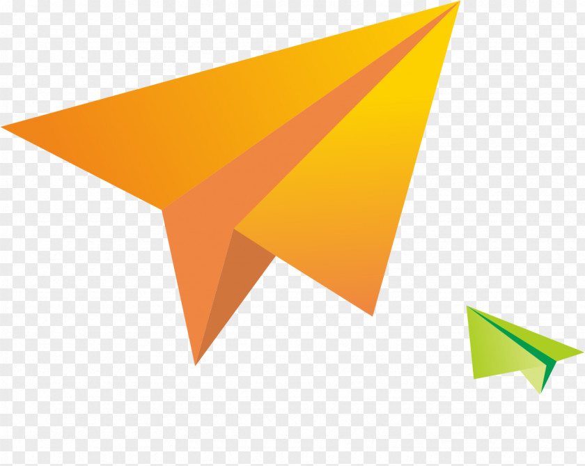 Cartoon Paper Airplane Triangle Yellow Font PNG