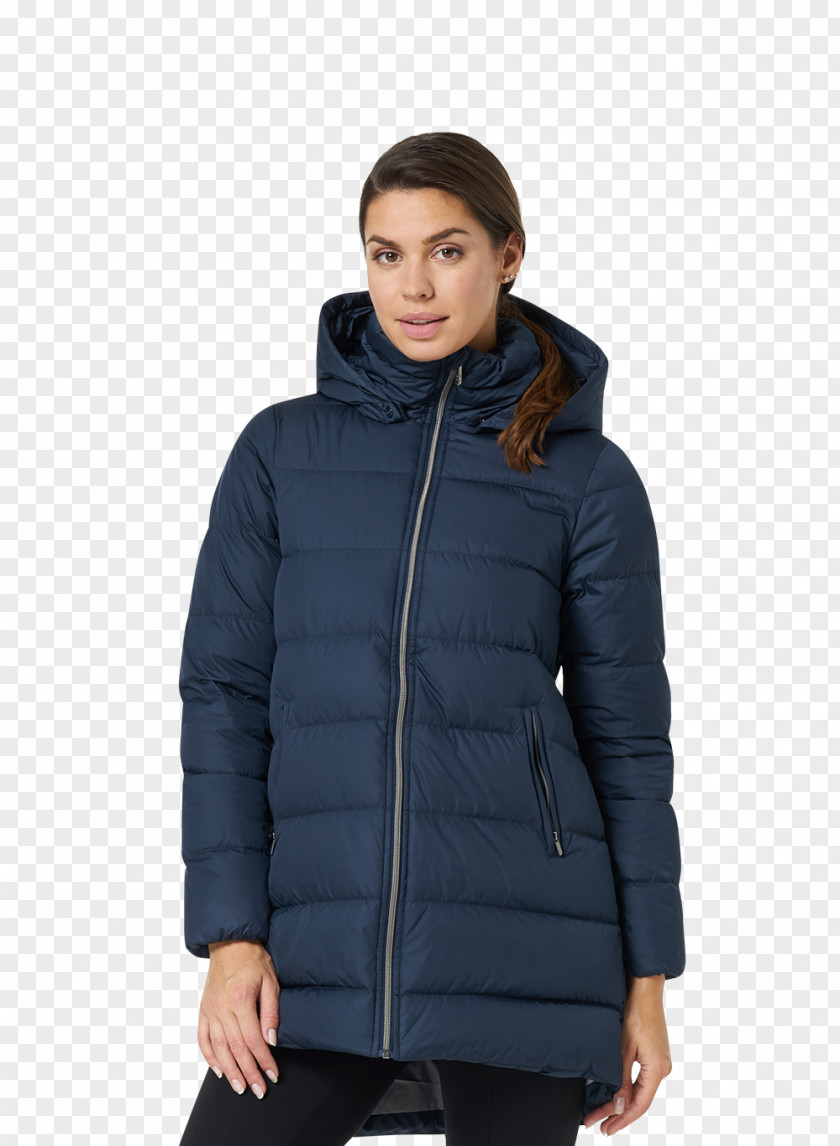 Ladies Military Jacket Hood Collar Pocket LIV BLUE PNG