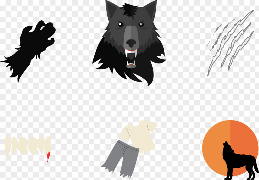 Vector Creative Werewolf Dog Euclidean Illustration PNG