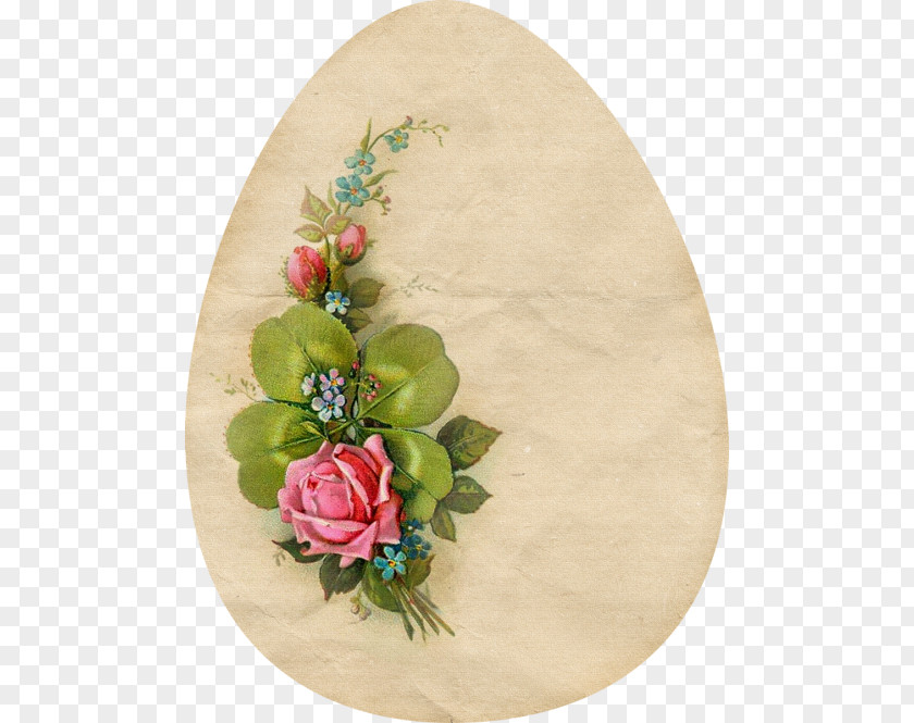 Easter Egg Floral Design Clip Art PNG